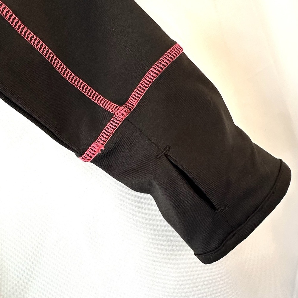 Everlast Black Pink Activewear Top Size L Women's 1/4 Zip Long Sleeve Thumbholes - Picture 9 of 12